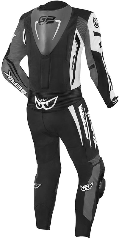 Berik Monza One Piece Motorcycle Leather Suit#color_black-white-grey