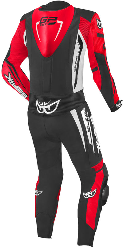 Berik Monza One Piece Motorcycle Leather Suit#color_black-red-white