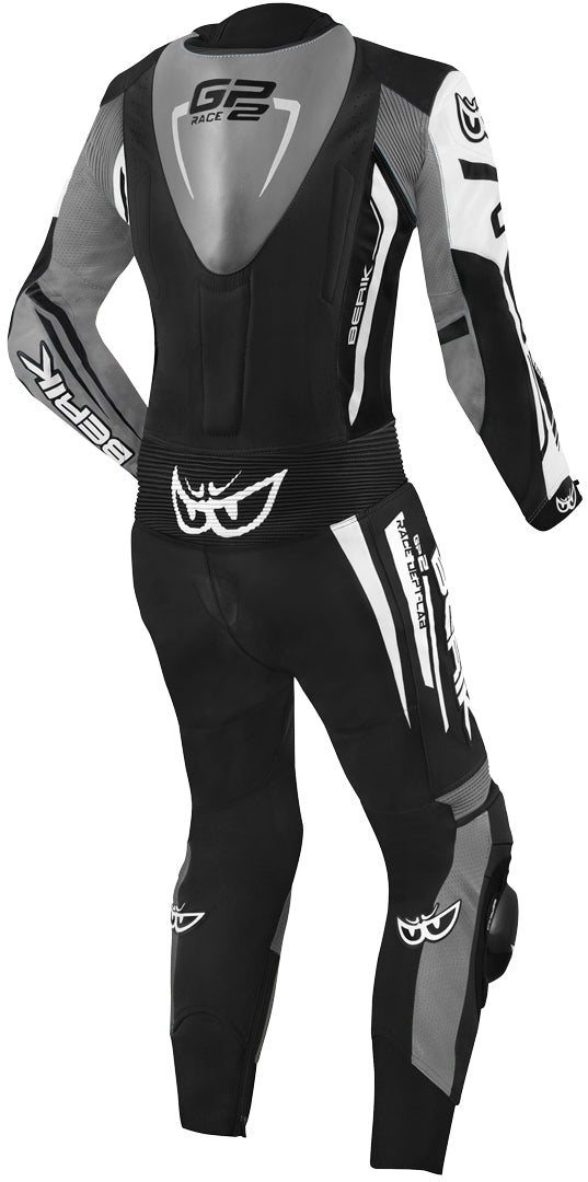 Berik Monza Ladies One Piece Motorcycle Leather Suit#color_black-white-grey