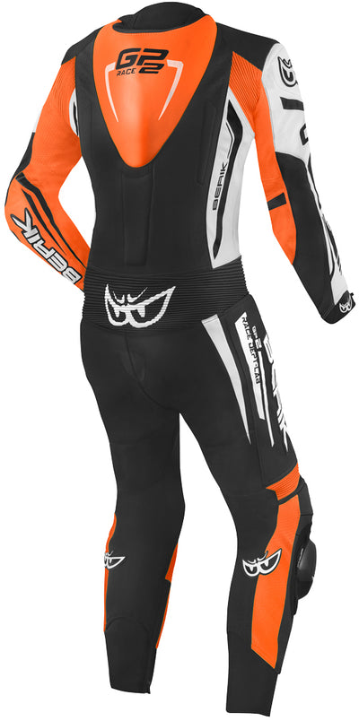 Berik Monza Ladies One Piece Motorcycle Leather Suit#color_black-white-orange