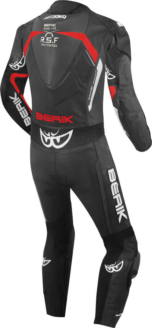 Berik RSF-Teck perforated One Piece Motorcycle Leather Suit#color_black-red