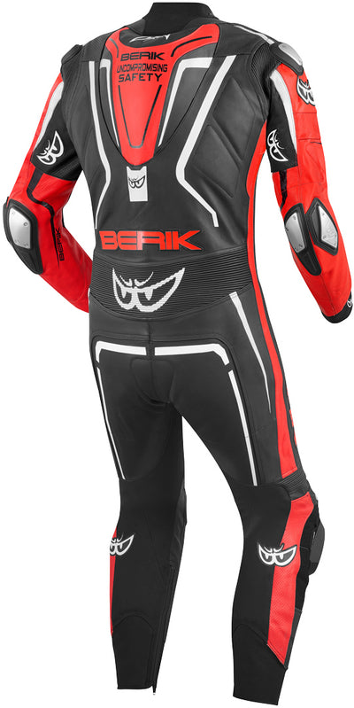 Berik Flumatic Race One Piece Motorcycle Leather Suit#color_black-red-white