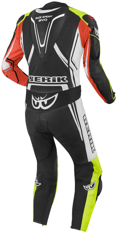 Berik Adria-X One Piece Motorcycle Leather Suit#color_black-white-red-yellow