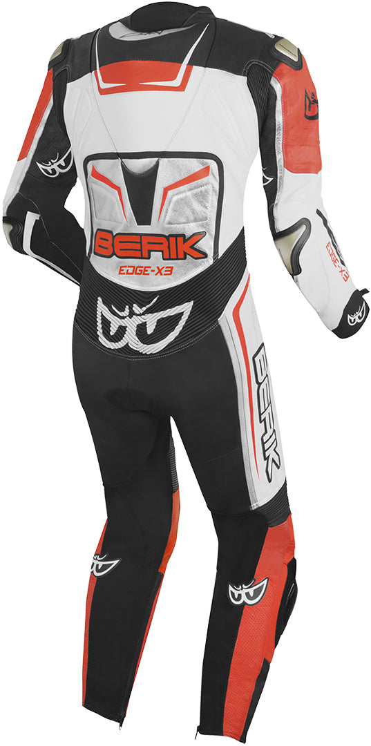 Berik Cosmic One Piece Motorcycle Leather Suit#color_black-white-red