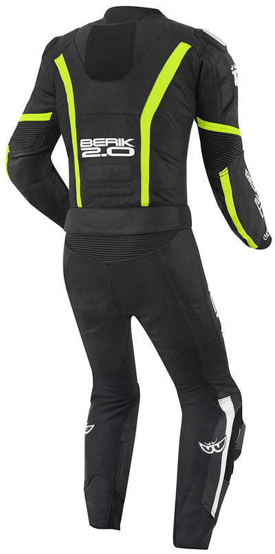 Berik Losail Two Piece Motorcycle Leather Suit#color_black-yellow