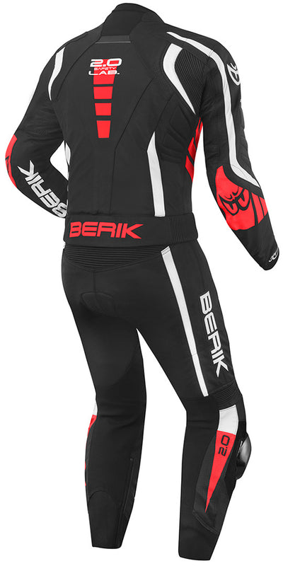 Berik Zakura Two Piece Motorcycle Leather Suit#color_black-white-red