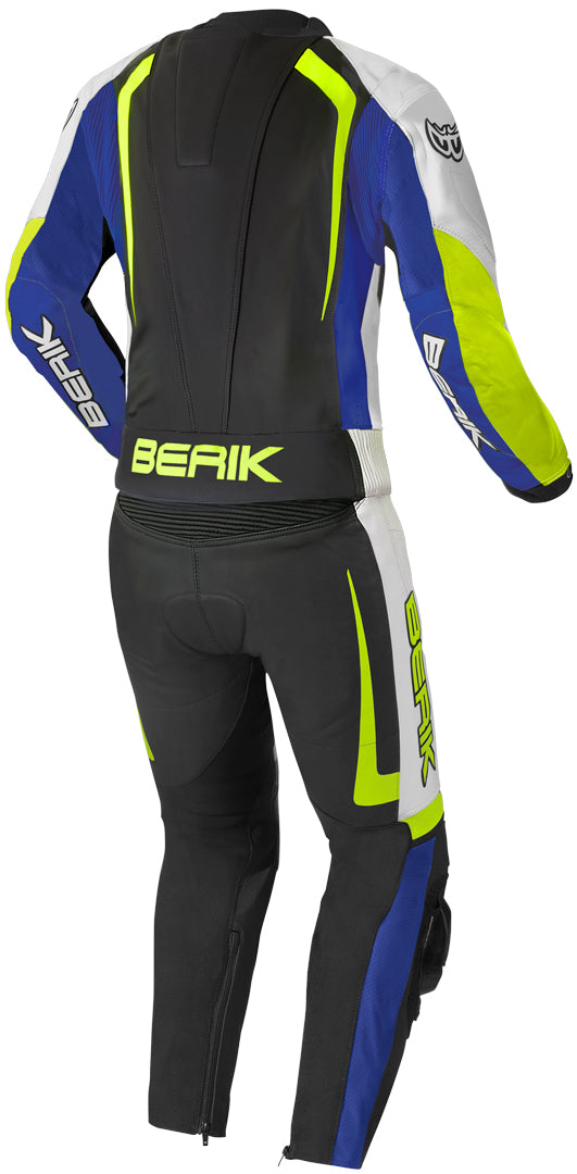 Berik Race-X Two Piece Motorcycle Leather Suit#color_blue-yellow