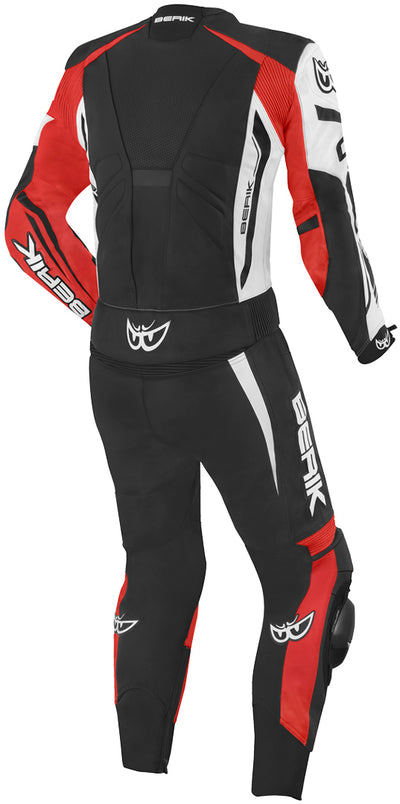 Berik Monza Two Piece Motorcycle Leather Suit#color_black-white-neon-red