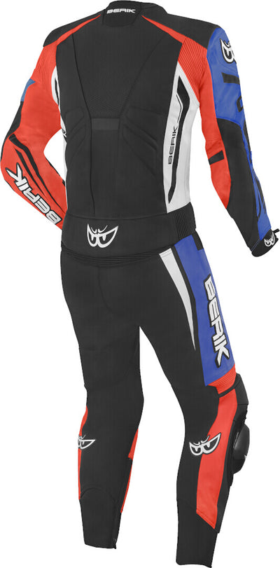 Berik Monza Two Piece Motorcycle Leather Suit#color_black-white-red-blue