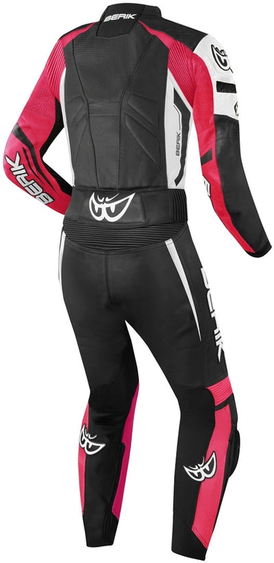 Berik Monza Ladies Two-Piece Motorcycle Leather Suit#color_black-white-pink