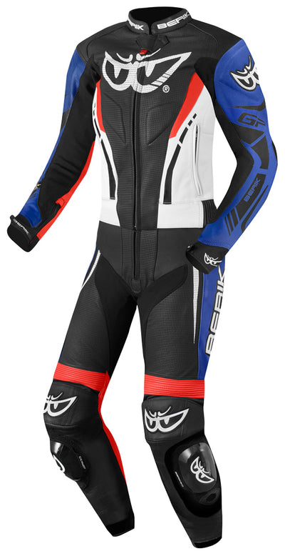 Berik Monza Ladies Two-Piece Motorcycle Leather Suit#color_black-white-red-blue