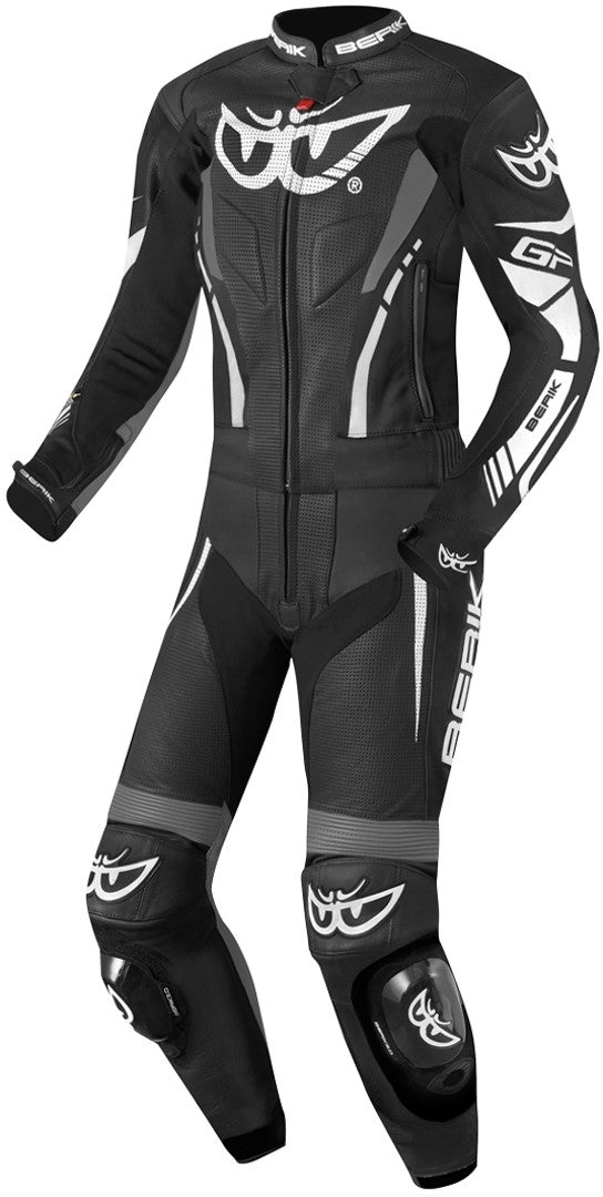 Berik Monza Ladies Two-Piece Motorcycle Leather Suit#color_black-white-grey