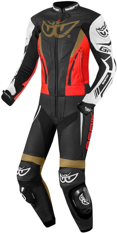 Berik Monza Ladies Two-Piece Motorcycle Leather Suit#color_black-red-gold