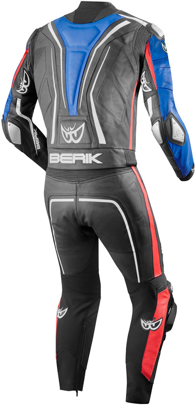 Berik Flumatic Evo Two Piece Motorcycle Leather Suit#color_black-red-blue