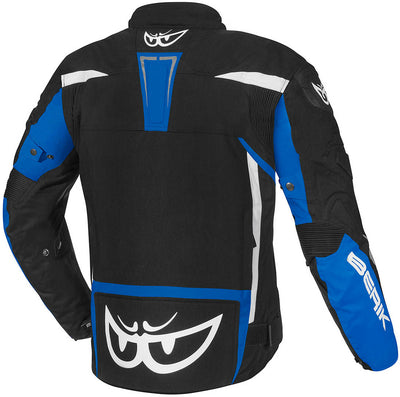 Berik Bad Eye Waterproof Motorcycle Textile Jacket#color_black-white-blue