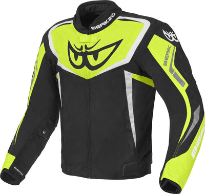 Berik Bad Eye Waterproof Motorcycle Textile Jacket#color_black-white-yellow