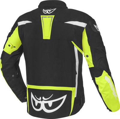 Berik Bad Eye Waterproof Motorcycle Textile Jacket#color_black-white-yellow