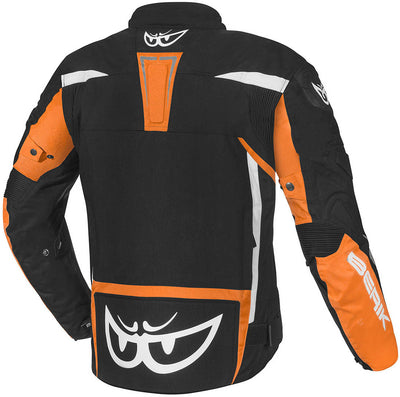 Berik Bad Eye Waterproof Motorcycle Textile Jacket#color_black-white-orange