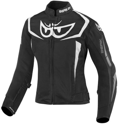 Berik Bad Eye Waterproof Ladies Motorcycle Textile Jacket#color_black-white