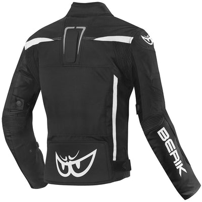 Berik Bad Eye Waterproof Ladies Motorcycle Textile Jacket#color_black-white
