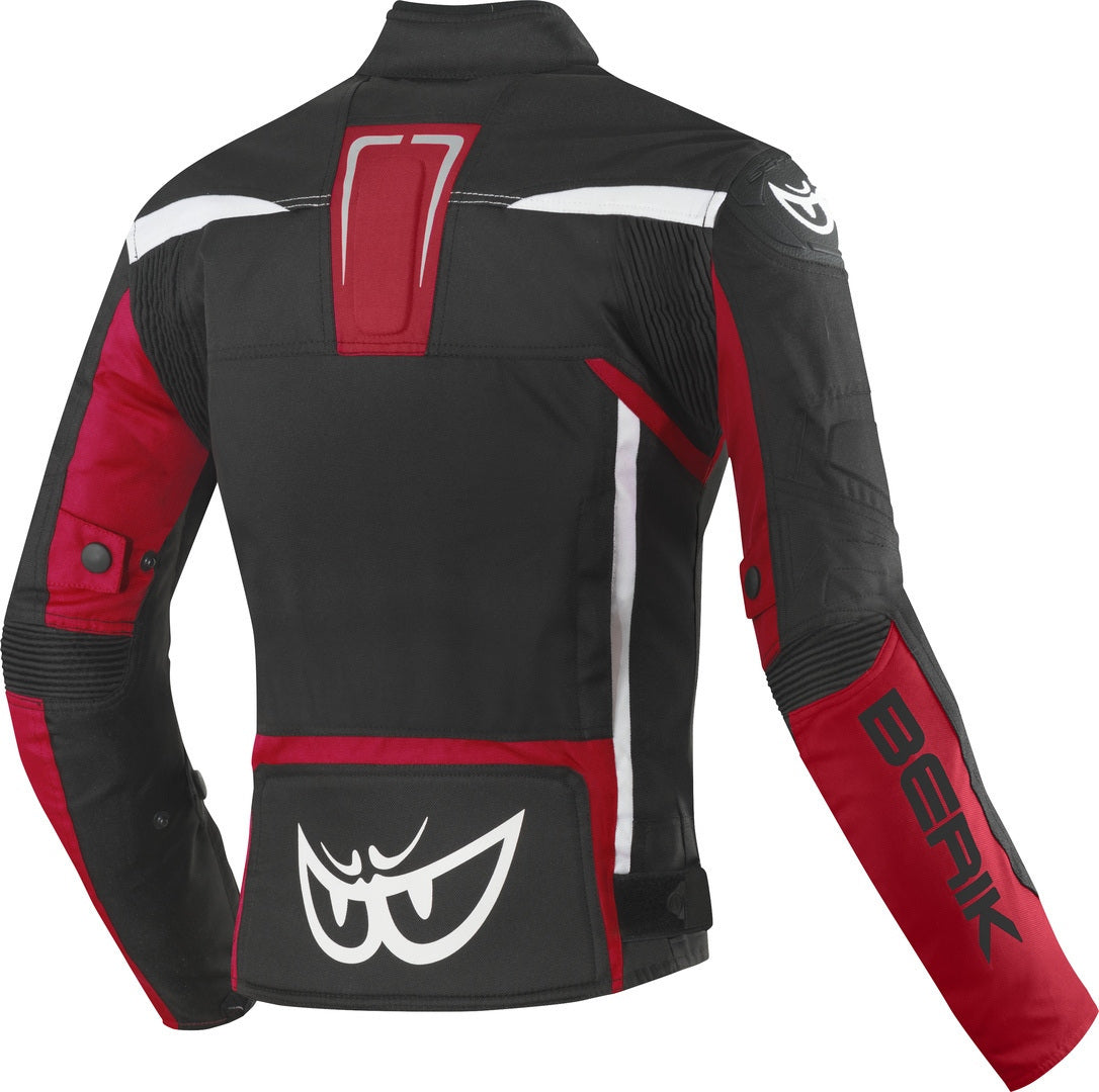 Berik Bad Eye Waterproof Ladies Motorcycle Textile Jacket#color_black-red