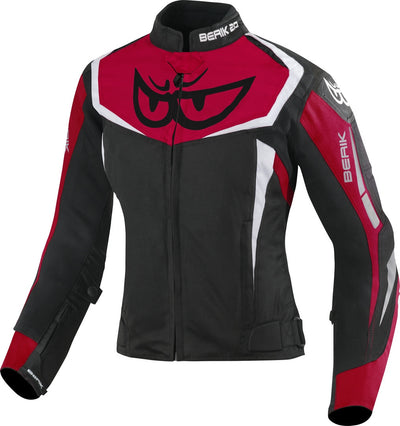Berik Bad Eye Waterproof Ladies Motorcycle Textile Jacket#color_black-red