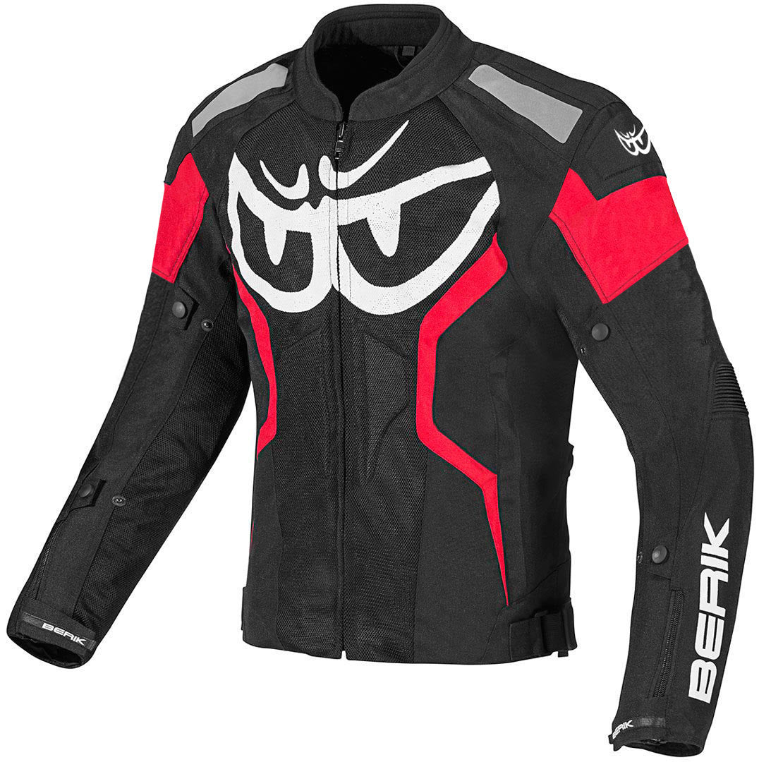 Berik Imola Air Motorcycle Textile Jacket#color_black-white-red