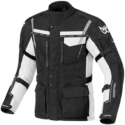 Berik Torino Waterproof Motorcycle Textile Jacket#color_black-white
