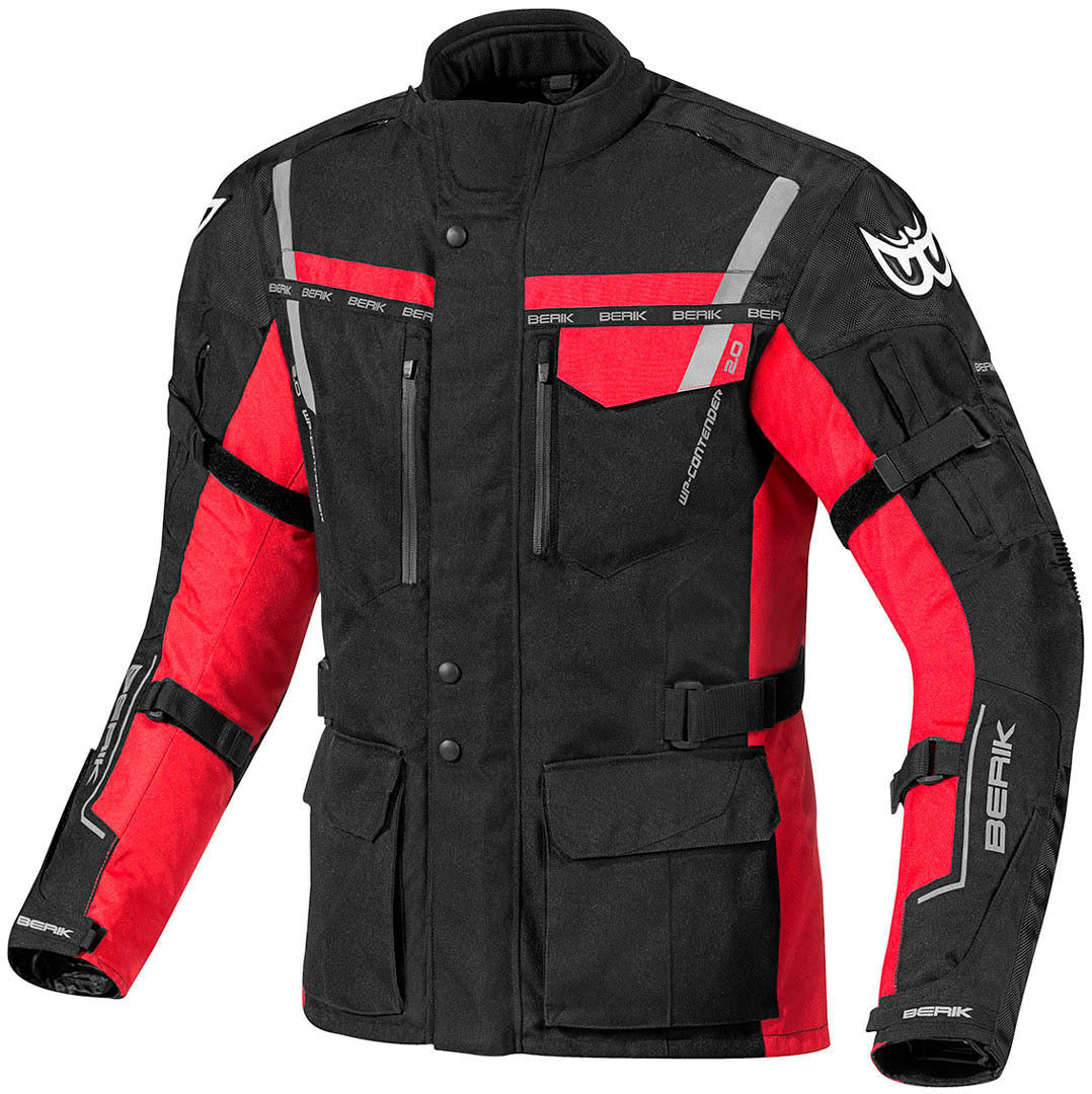 Berik Torino Waterproof Motorcycle Textile Jacket#color_black-red