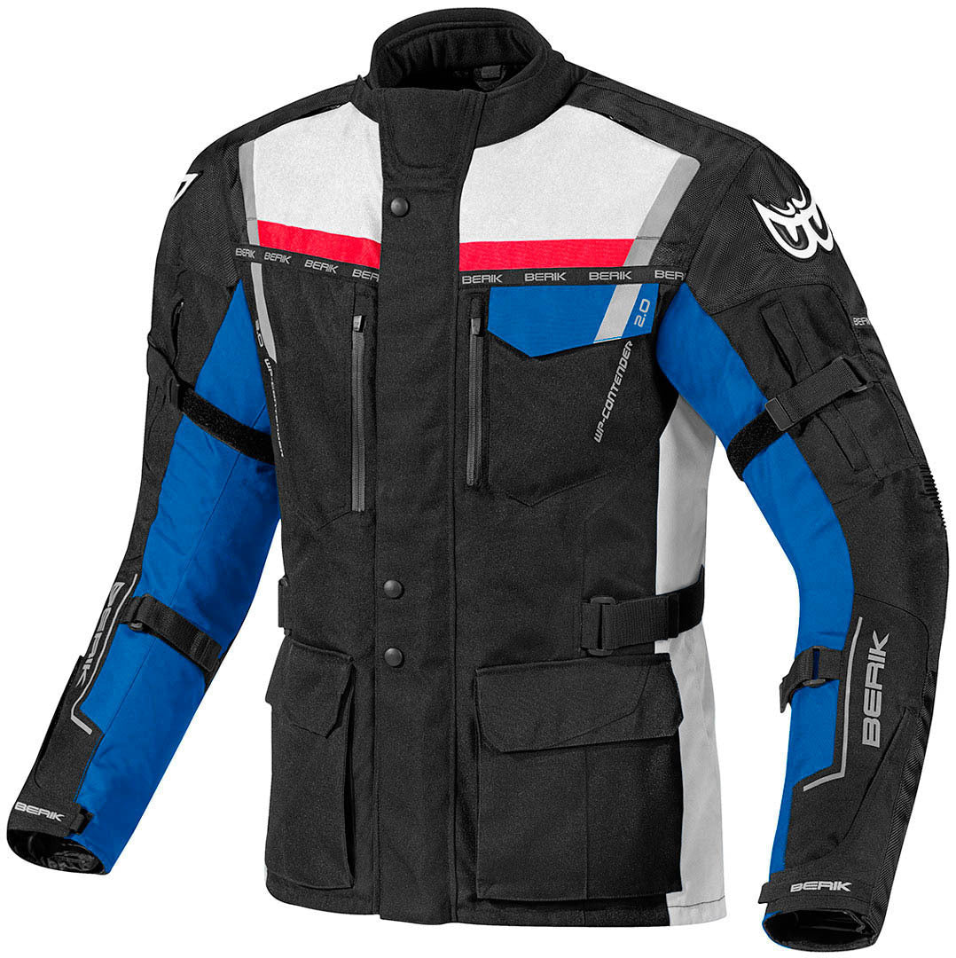 Berik Torino Waterproof Motorcycle Textile Jacket#color_black-blue-red