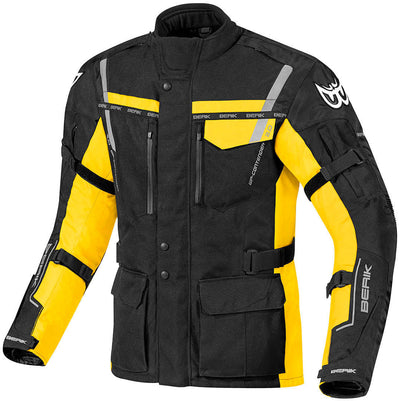 Berik Torino Waterproof Motorcycle Textile Jacket#color_black-yellow