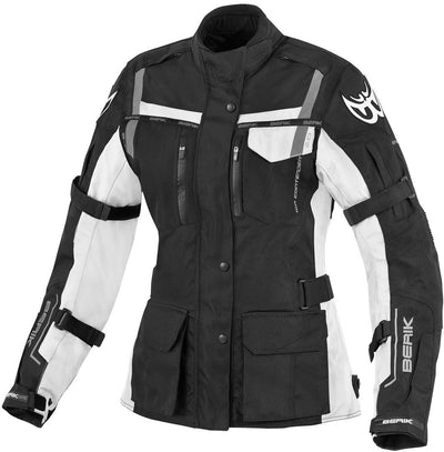 Berik Torino waterproof Ladies Motorcycle Textile Jacket#color_black-white