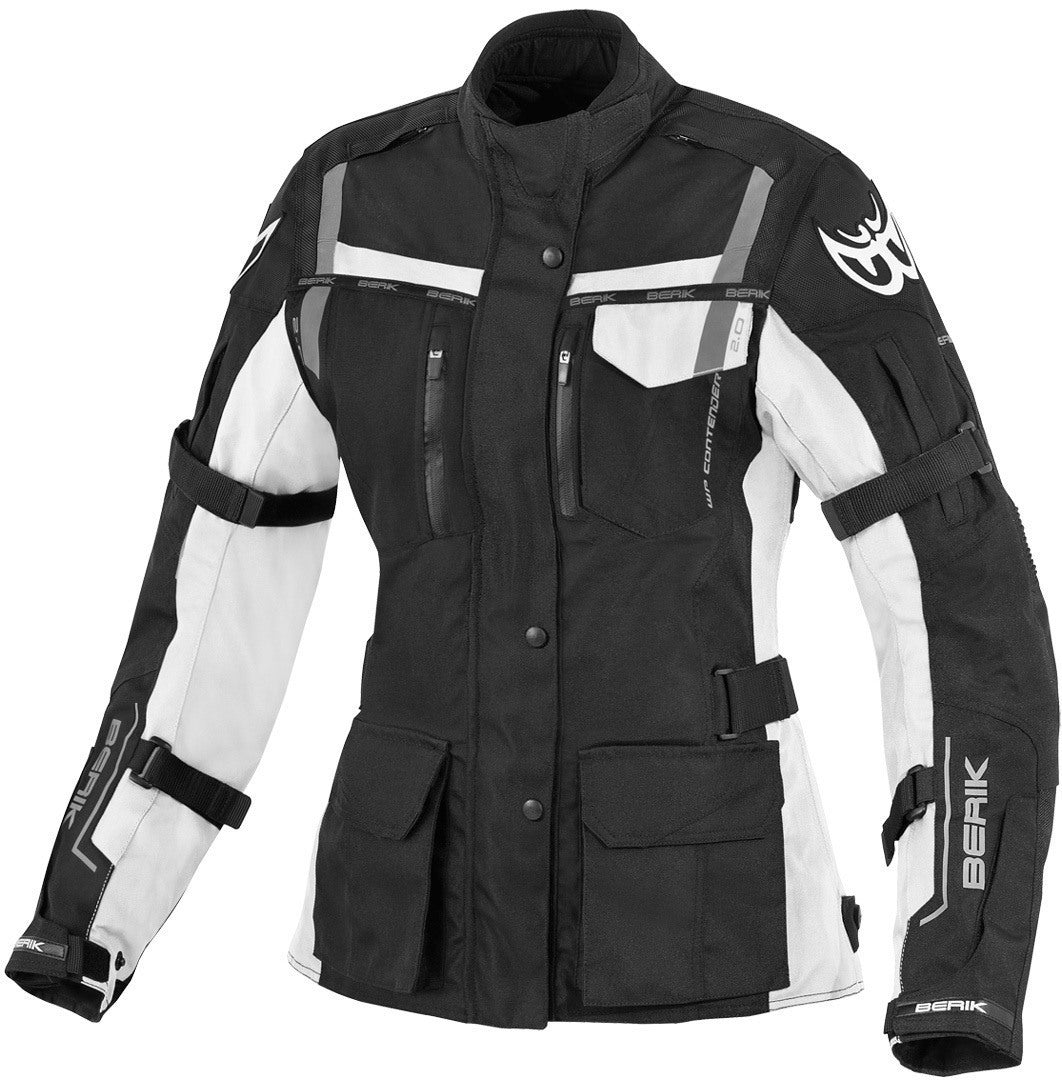 Berik Torino Waterproof Ladies Motorcycle Textile Jacket#color_black-white