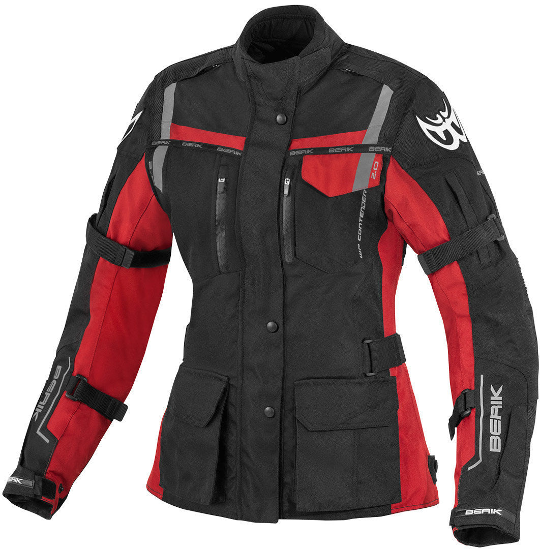 Berik Torino Waterproof Ladies Motorcycle Textile Jacket#color_black-red