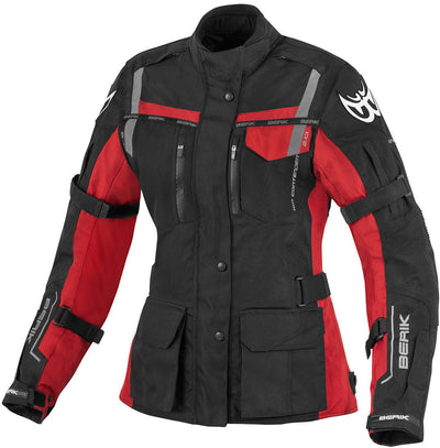 Berik Torino waterproof Ladies Motorcycle Textile Jacket#color_black-red