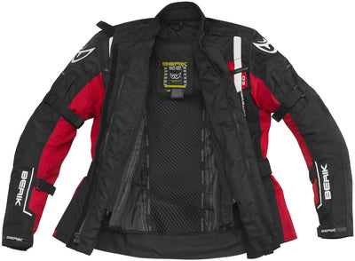 Berik Torino Waterproof Ladies Motorcycle Textile Jacket#color_black-red