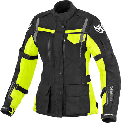 Berik Torino Waterproof Ladies Motorcycle Textile Jacket#color_black-yellow