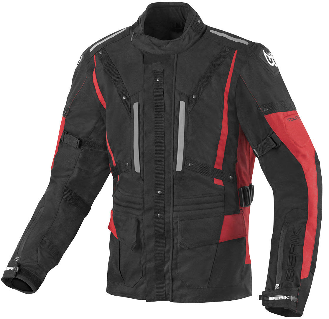 Berik Spencer Waterproof Motorcycle Textile Jacket#color_black-red