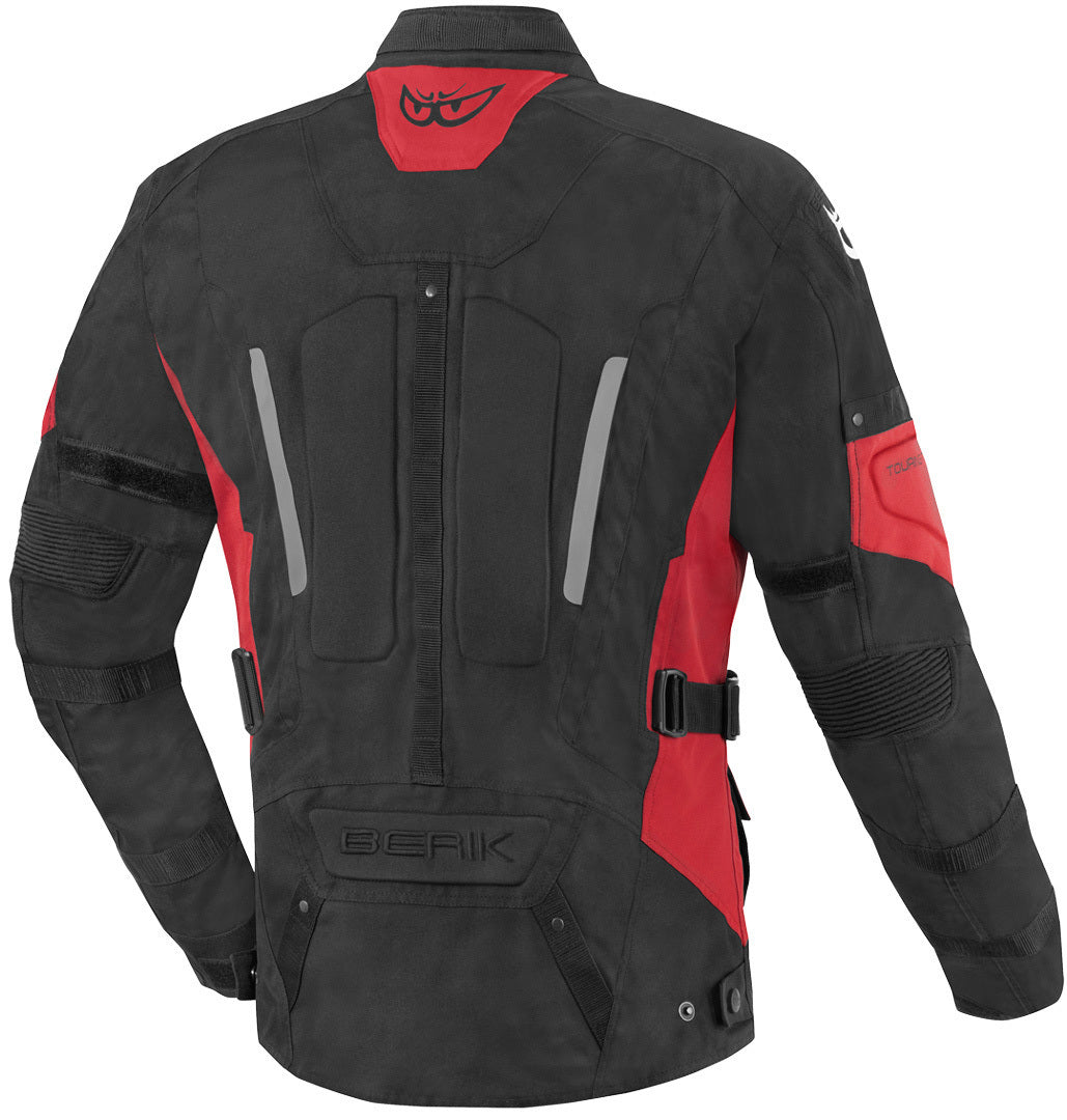 Berik Spencer Waterproof Motorcycle Textile Jacket#color_black-red