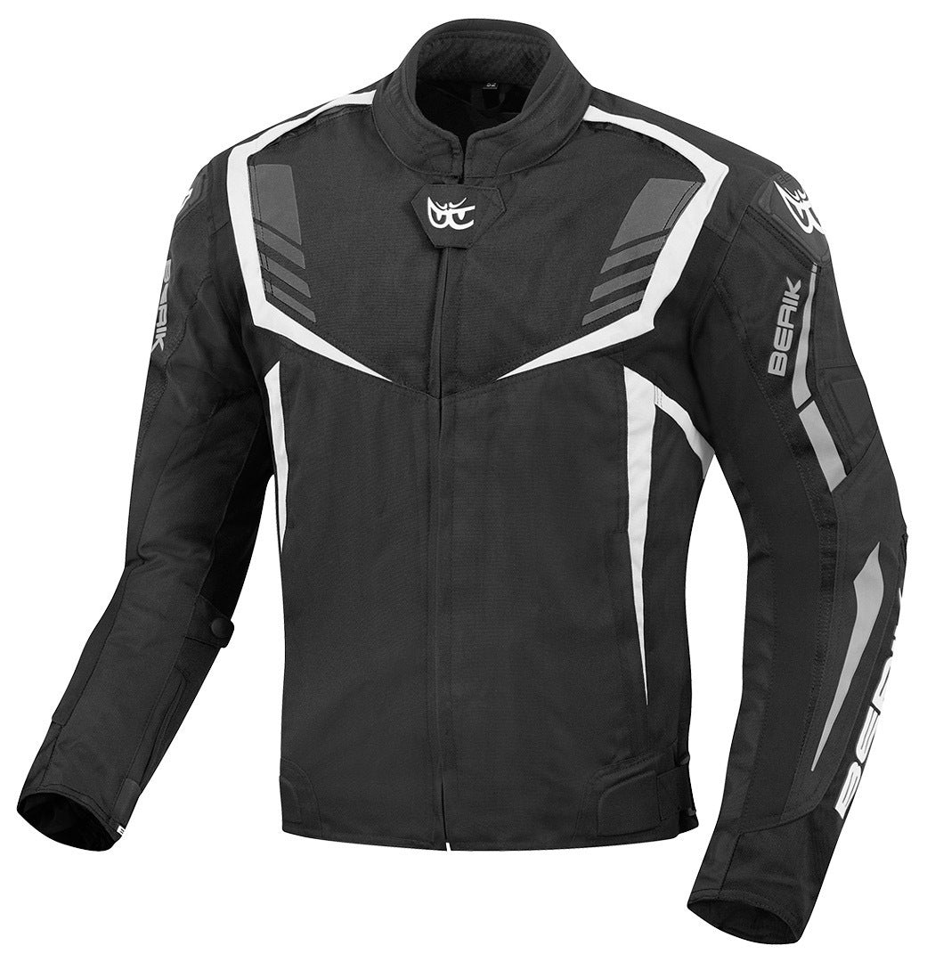 Berik Toronto Waterproof Motorcycle Textile Jacket#color_black-black-white