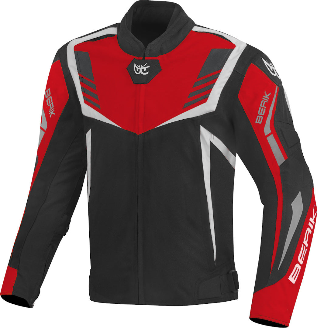 Berik Toronto Waterproof Motorcycle Textile Jacket#color_black-red-white