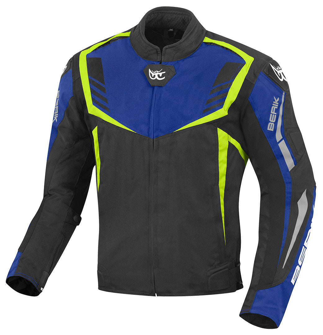 Berik Toronto Waterproof Motorcycle Textile Jacket#color_black-blue-yellow