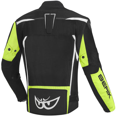 Berik Toronto Waterproof Motorcycle Textile Jacket#color_black-white-yellow