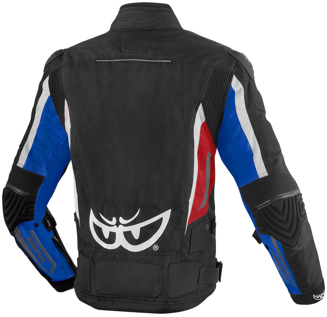 Berik Endurance Waterproof Motorcycle Textile Jacket#color_black-white-red-blue