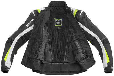Berik Endurance Waterproof Motorcycle Textile Jacket#color_black-white-yellow