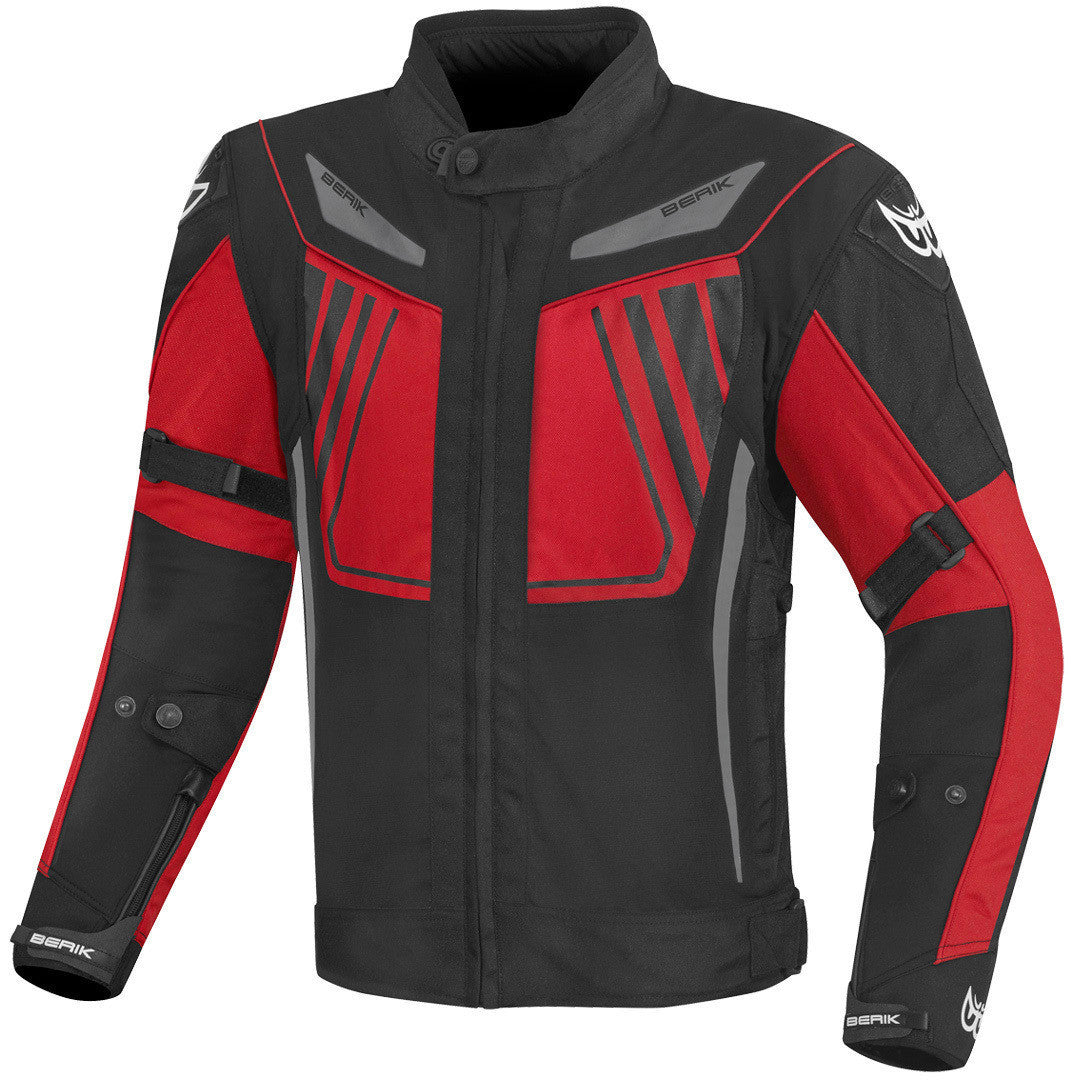 Berik Nardo Evo Waterproof Motorcycle Textile Jacket#color_red-black