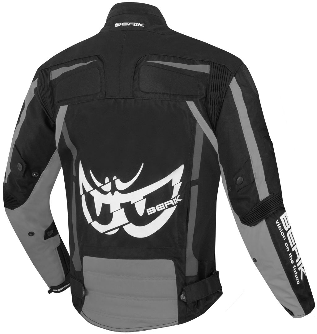 Berik Radic Evo Waterproof Motorcycle Textile Jacket#color_black-white-grey