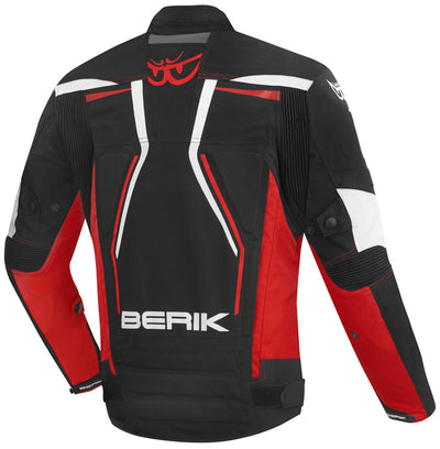 Berik Radic Evo Plus Waterproof Motorcycle Textile Jacket#color_black-white-red