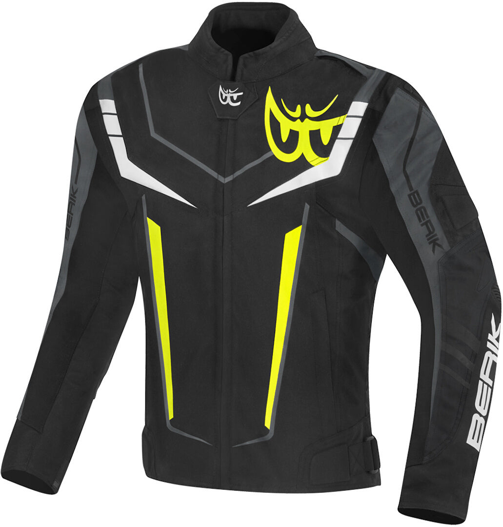 Berik Radic Evo Plus Waterproof Motorcycle Textile Jacket#color_black-white-yellow-grey