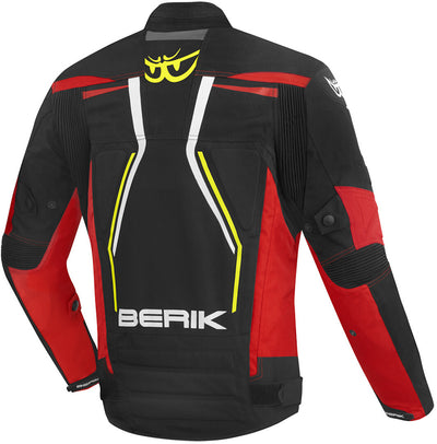 Berik Radic Evo Plus Waterproof Motorcycle Textile Jacket#color_black-white-red-yellow